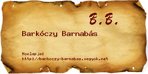 Barkóczy Barnabás névjegykártya