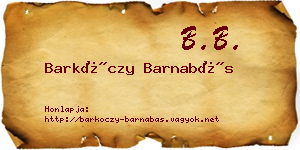 Barkóczy Barnabás névjegykártya