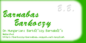 barnabas barkoczy business card
