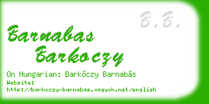 barnabas barkoczy business card